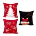 Kit Almofada Estampada Natal Decorativa Tecido Suede 3 Unidades 40cm x 40cm com Refil