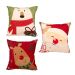 Kit Almofada Estampada Natal Decorativa Tecido Suede 3 Unidades 40cm x 40cm com Refil