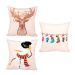 Kit Almofada Estampada de Natal Decorativa Tecido Suede 3 Unidades 40cm x 40cm com Refil