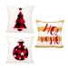 Kit Almofada Natalina Estampada Decorativa 3 Unidades 40cm x 40cm Tecido Suede com Refil de Silicone