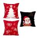 Kit Almofada Temática de Natal Decorativa Tecido Suede 3 Unidades 40cm x 40cm com Refil