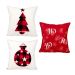 Kit Almofada para Natal Estampada Tecido Suede 3 Unidades 40cm x 40cm com Refil de Silicone