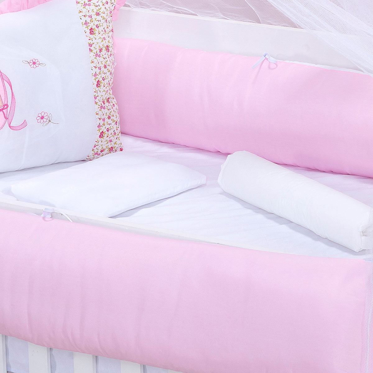 Kit Berço Menina Rosa Balé Americano 100% Algodão 10 Peças