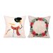 Kit Capa Almofada Decorativa Natal Estampada Tecido Suede 40cm x 40cm com zíper