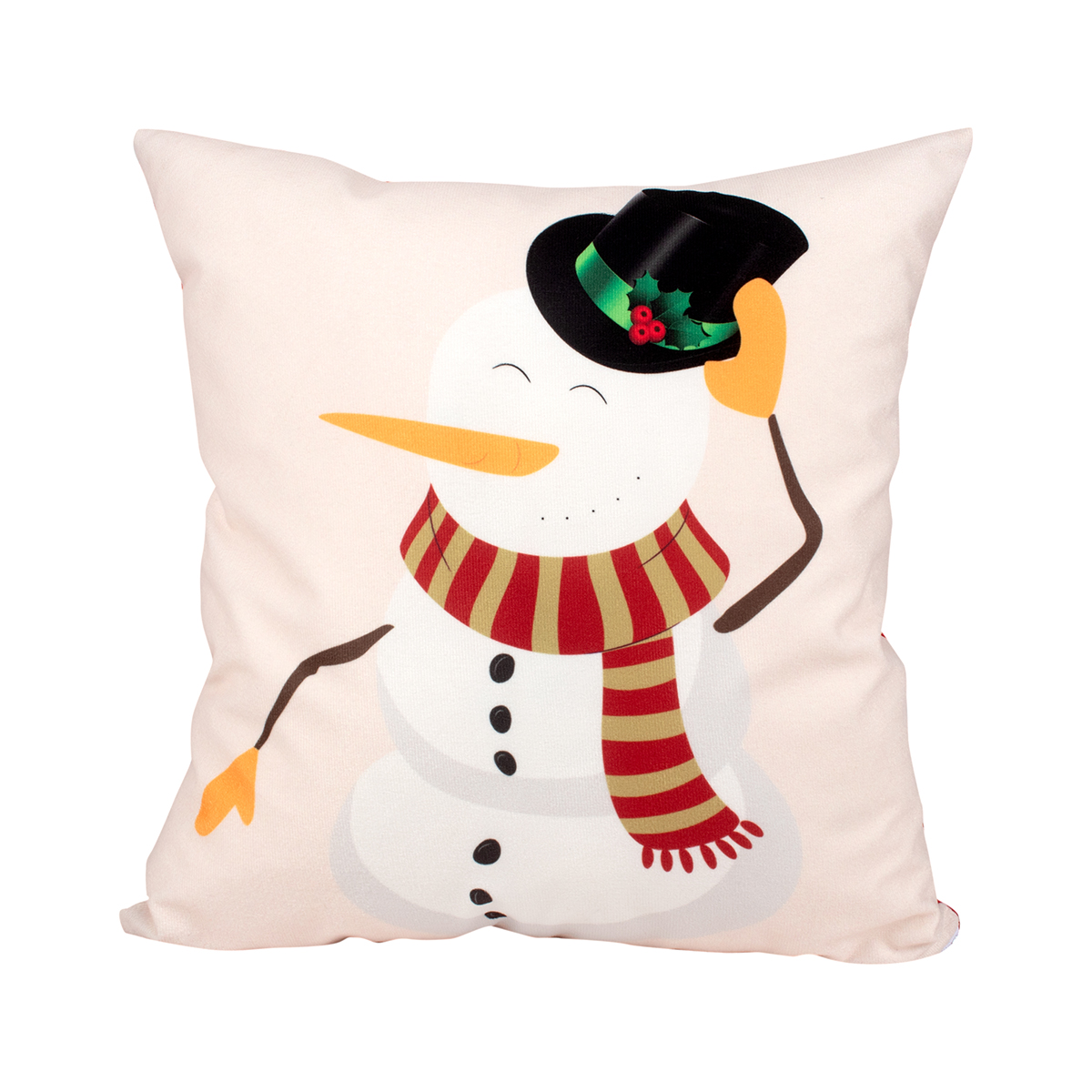 Kit Capa Almofada Decorativa Natal Estampada Tecido Suede 40cm x 40cm com zíper