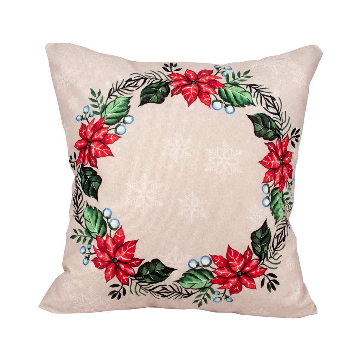 Kit Capa Almofada Decorativa Natal Estampada Tecido Suede 40cm x 40cm com zíper