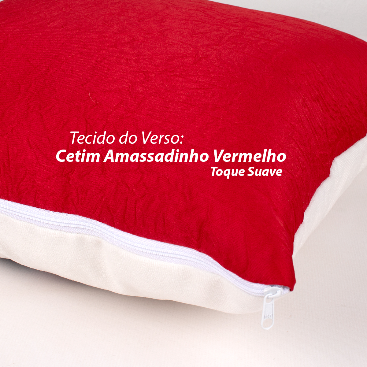 Kit Capa Almofada Decorativa Natal Estampada Tecido Suede 40cm x 40cm com zíper