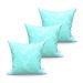Kit Capa de Almofada Grande Decorativa Azul Lisa Medalhão 60cm x 60cm 3 Unidades com zíper para Área Externa /Sala