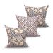 Kit Capa de Almofada Grande Decorativa Marrom Estampada 60cm x 60cm 3 Unidades com zíper para Área Externa/Sala