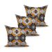Kit Capa de Almofada Grande Decorativa Preta Geométrica 60cm x 60cm com 3 Unidades com zíper