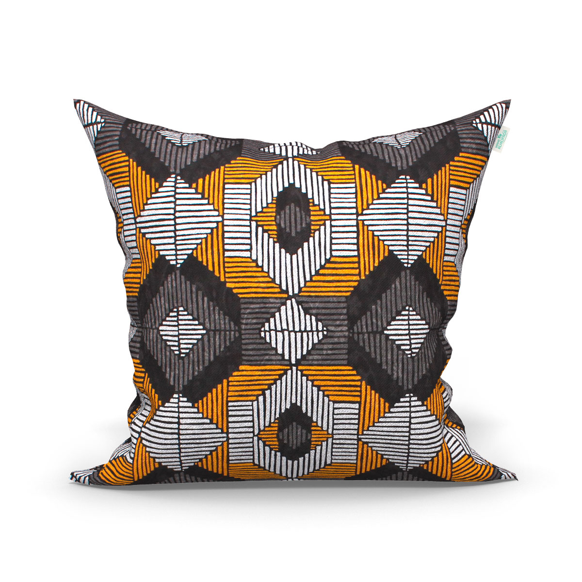 Kit Capa de Almofada Grande Decorativa Preta Geométrica 60cm x 60cm com 3 Unidades com zíper
