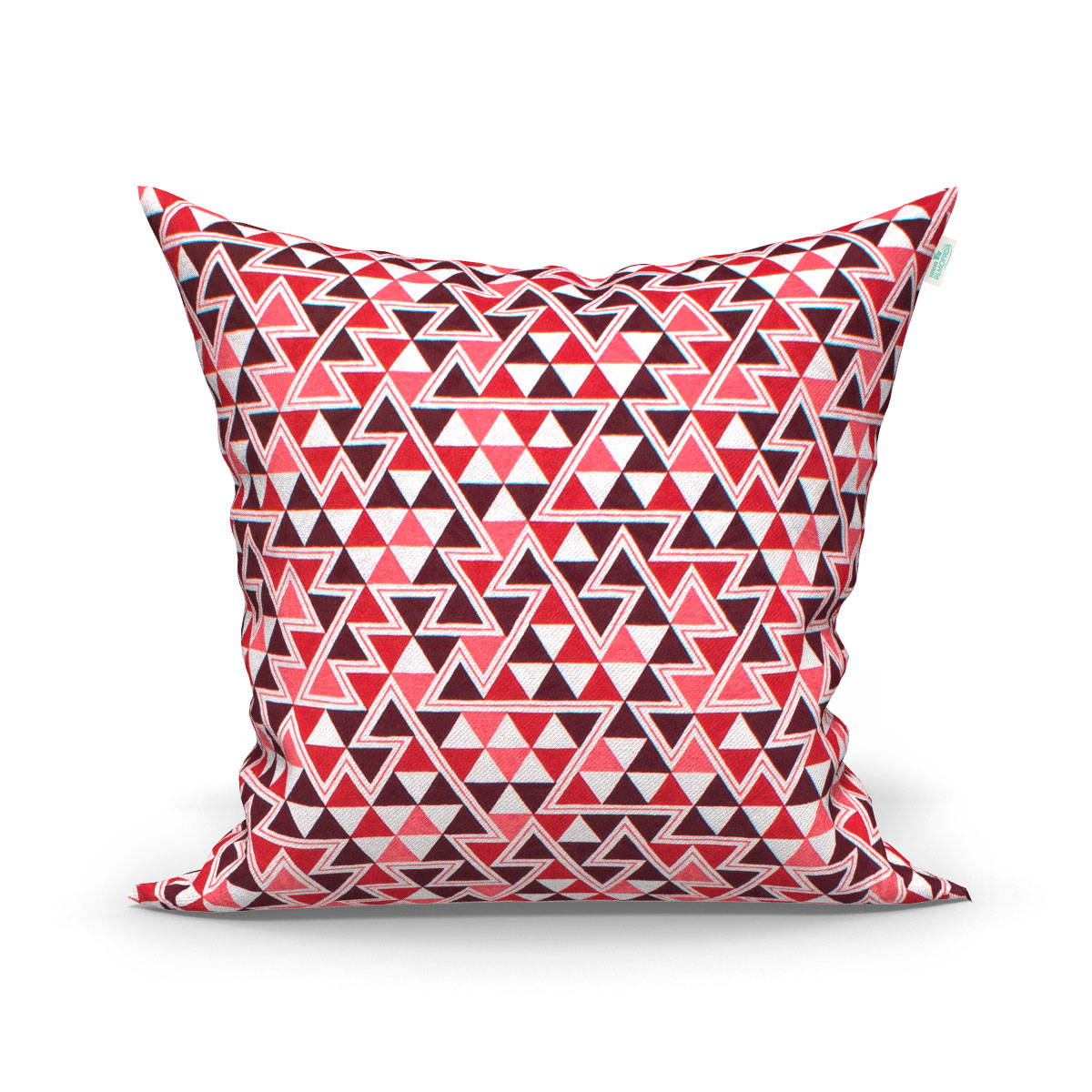 Kit Capa de Almofada Grande Decorativa Vermelha Floral e geométrica 60cm x 60cm 3 Unidades com zíper para Área Externa /Sala