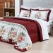 Kit Cobre Leito Casal Estampado Floral Vinho 200 Fios + Jogo de Cama 100% Algodão - 7 Peças
