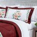 Kit Cobre Leito Casal Estampado Floral Vinho 200 Fios + Jogo de Cama 100% Algodão - 7 Peças