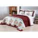 Kit Cobre Leito Casal Estampado Floral Vinho 200 Fios + Jogo de Cama 100% Algodão - 7 Peças