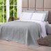 Kit Cobre Leito Cinza Dupla Face Queen Size + Jogo de Cama 100% Algodão - 7 Peças