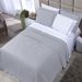 Kit Cobre Leito Cinza Dupla Face Queen Size + Jogo de Cama 100% Algodão - 7 Peças