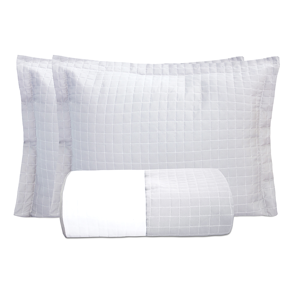 Kit Cobre Leito Cinza Dupla Face Queen Size + Jogo de Cama 100% Algodão - 7 Peças