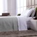Kit Cobre Leito Cinza Dupla Face Queen Size + Jogo de Cama 100% Algodão - 7 Peças