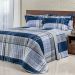 Kit Cobre Leito Estampado King Geométrico 200 Fios 100% Algodão + Jogo de Cama - 7 Peças