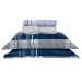 Kit Cobre Leito Estampado King Geométrico 200 Fios 100% Algodão + Jogo de Cama - 7 Peças