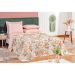 Kit Cobre Leito Floral King Estampado 3 Peças com 2 Porta Travesseiros