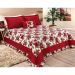 Kit Cobre Leito Riviera Queen Floral Vermelho 180 Fios 5 Peças