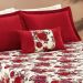 Kit Cobre Leito Riviera Queen Floral Vermelho 180 Fios 5 Peças