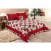 Kit Cobre Leito Riviera Queen Floral Vermelho 180 Fios 5 Peças
