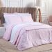 Kit Cobre Leito Solteiro Estampado Rosa Arabesco 2 Peças 100% Algodão 200 Fios