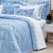 Kit Colcha Azul King Size 100% Algodão 200 Fios + Jogo de Cama - 11 Peças