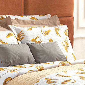 Kit Colcha Queen Size Estampado Animal 3 Peças 100% Algodão 200 Fios