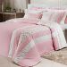 Kit Colcha Solteiro Rosa 200 Fios 100% Algodão + Jogo de Cama - 7 Peças 2,50m x 1,90m