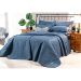 Kit Colcha Super King 400 Fios Egípcio 100% Algodão Azul + Jogo de Cama - 7 Peças