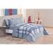 Kit Edredom Queen Azul 3 Peças Xadrez Azul Percal 180 Fios 2,60m x 2,60m