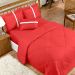 Kit Edredom Queen Vermelho Dupla Face 6 Peças com Almofada Decorativa