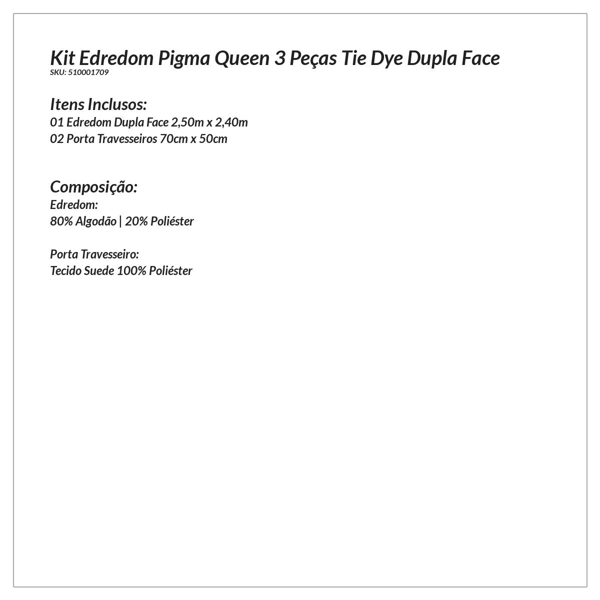 Kit Edredom Vermelho Queen 3 Peças Tie Dye Dupla Face Vermelho com 2 Porta Travesseiros de Suede