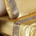 Kit Jogo de Cama de Cetim Charmousse King Dourado 4 Peças