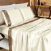 Kit Jogo de Cama de Cetim Charmousse Queen Palha 4 Peças