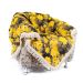 Kit Manta de Sofá Floral Amarela 1,50m x 1,50m + 3 Almofadas Decorativas 45cm x 45cm com refil
