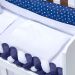 Kit Mini Berço Trança Estrelinha Marinho 8 Peças Azul Marinho