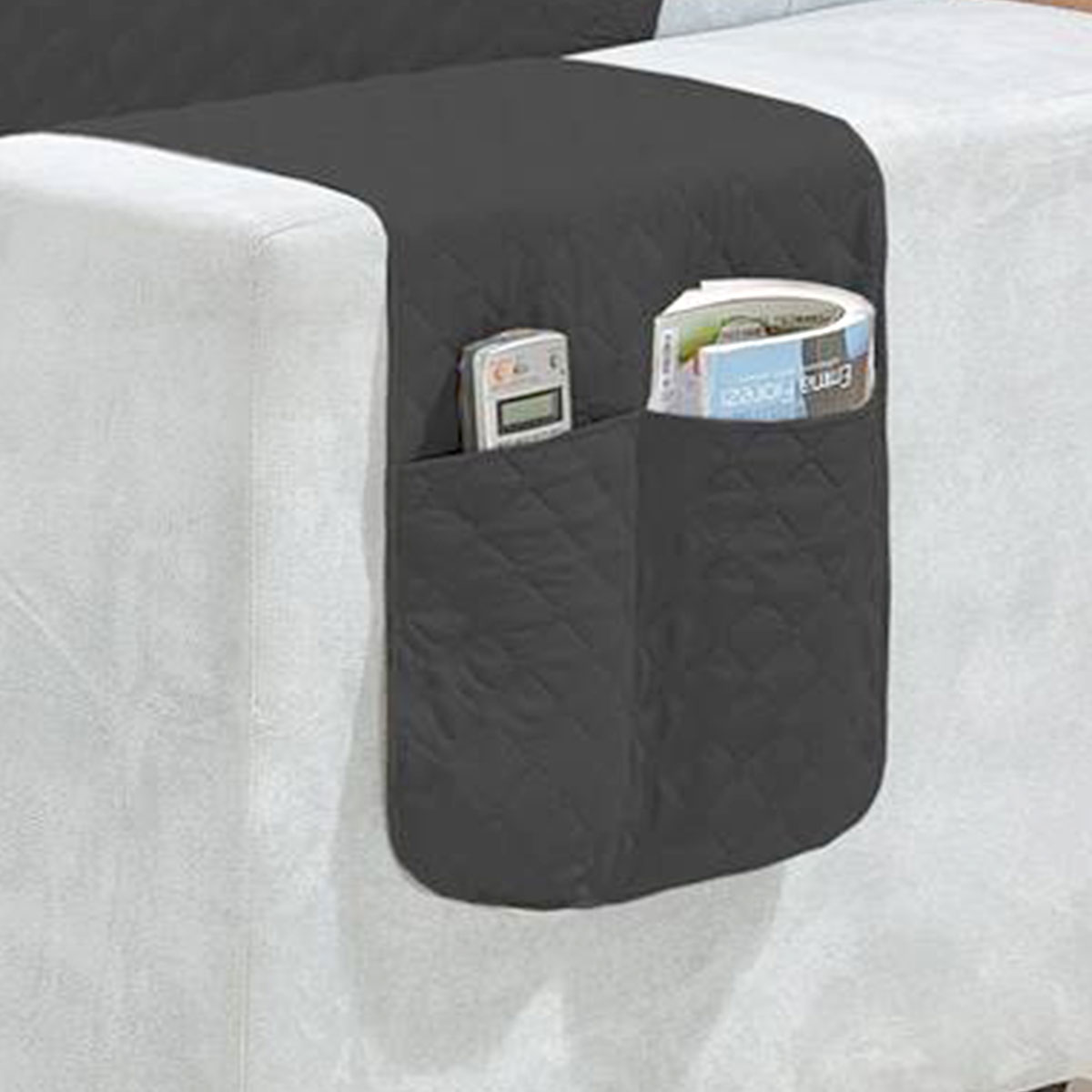 Kit Protetor de Sofá Preto Liso Matelado para Sofá de 3 e 2 Lugares