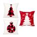 Kit de Almofada para Natal Estampada Tecido Suede 3 Unidades 40cm x 40cm com Refil de Silicone