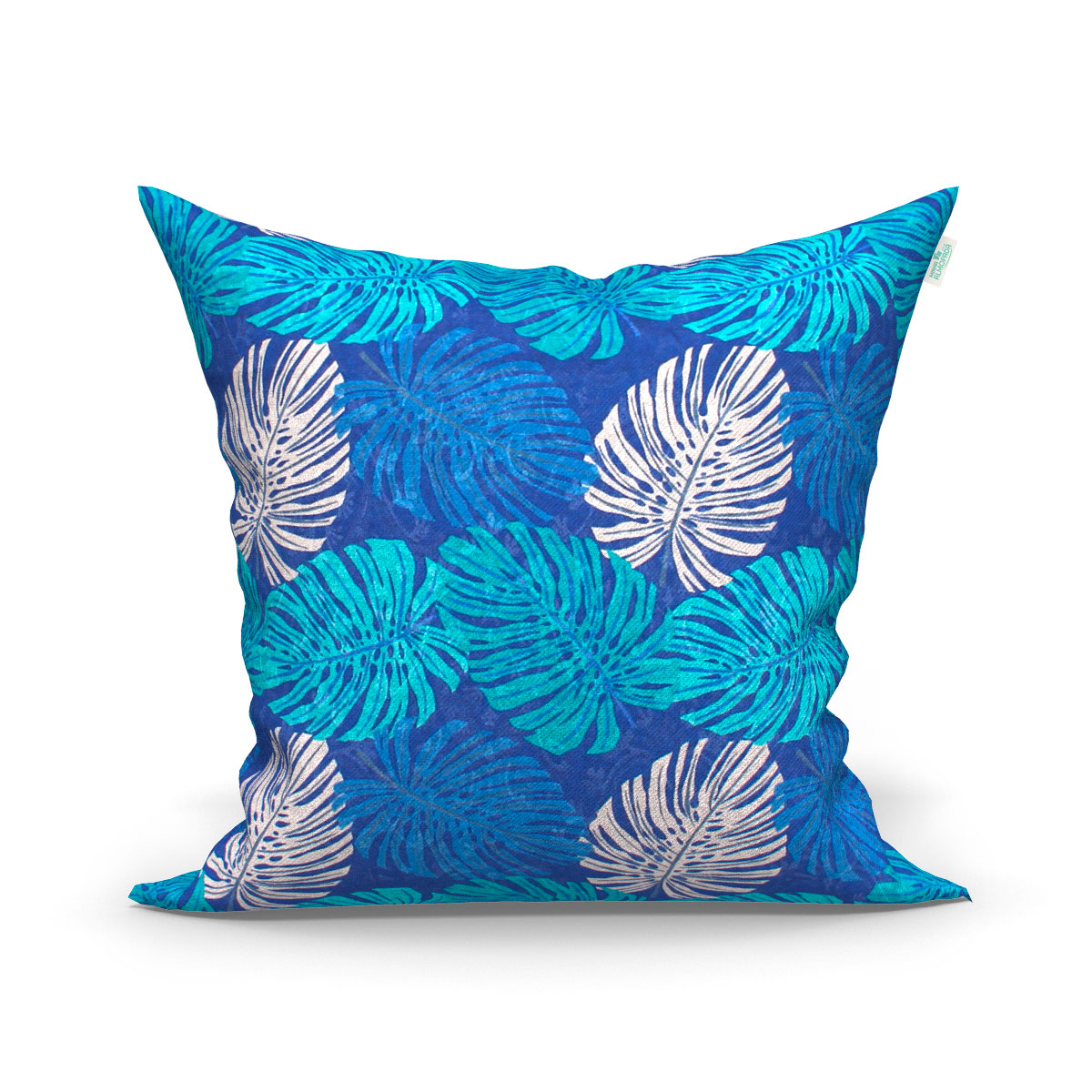 Kit de Capa de Almofada Grande Floral Azul E Listrada 60cm x 60cm 3 Unidades com zíper