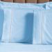 Kit de Lençol Ponto Palito Azul Queen Size 3 Peças Liso 160 Fios