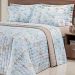 Lençol Estampado Queen Size Floral Bege 200 Fios 100% Algodão 4 Peças