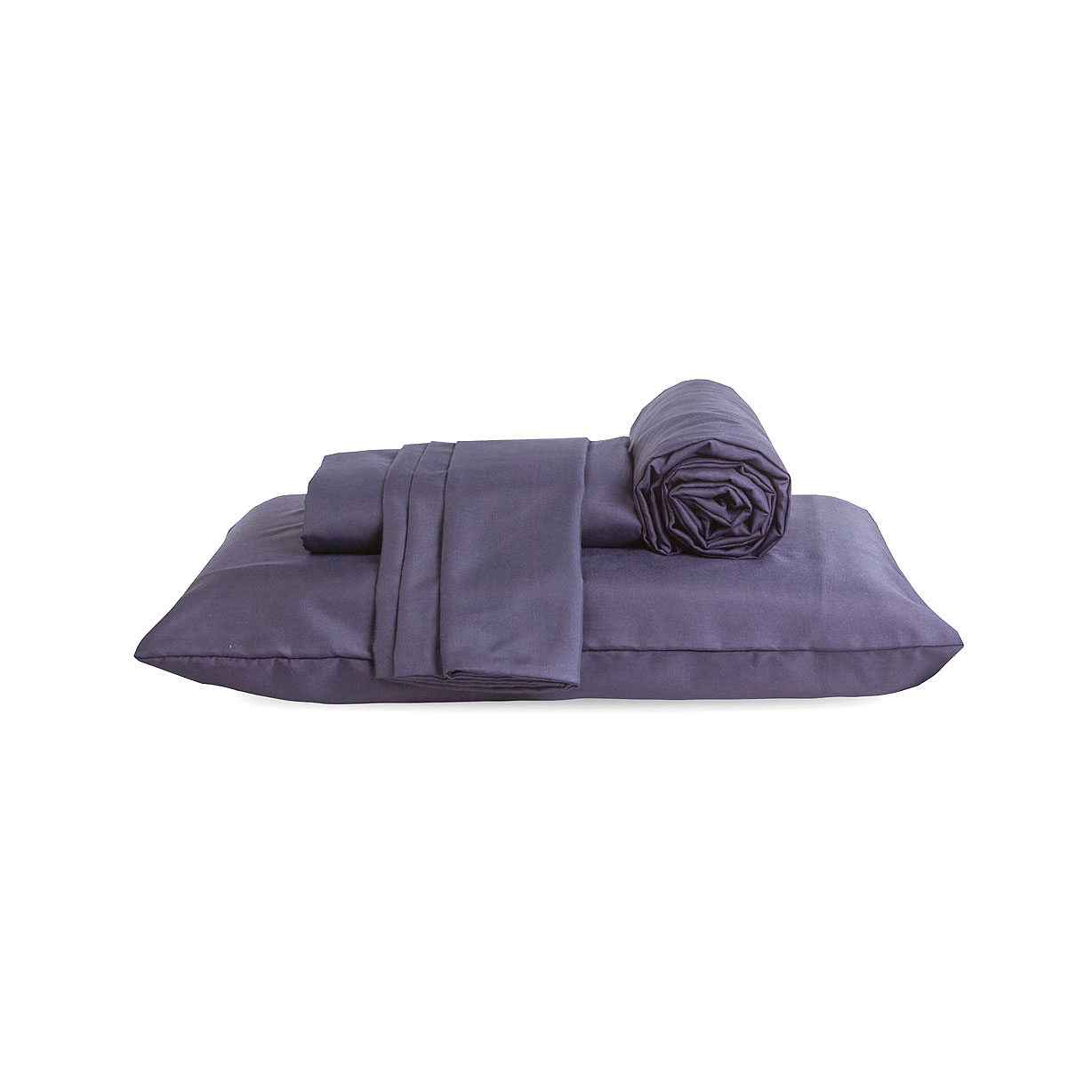Lençol Liso Azul Marinho King Size 4 peças Micropercal 200 fios