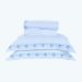 Lençol Para Cama Queen Size Branco / Azul 100% Algodão 200 Fios 4 Peças
