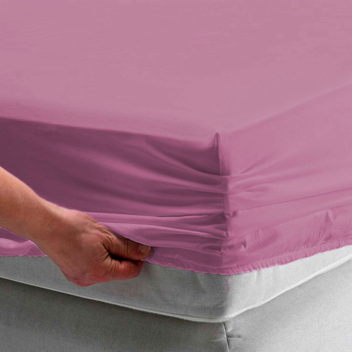 Lençol Queen Avulso de Malha com Elástico 1,98m x 1,58m x 30cm Rosê
