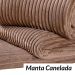 Manta Canelada Microfibra Cáqui Queen 2,20m x 2,40m
